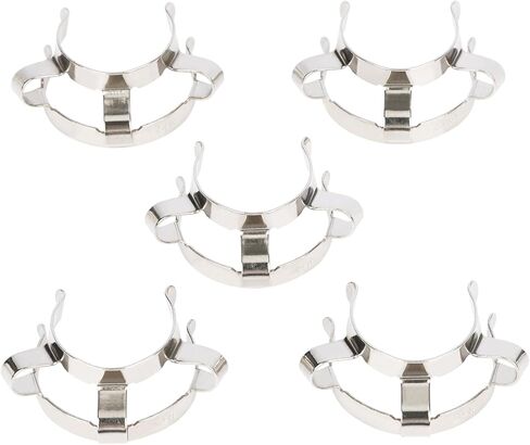 Metal Joint Clips for 24/40 Glass Ground Joint Lab Accessory, 5 Pieces Nickel-Plated Steel Joint Clips 24 mm Lab Keck Clamp #24 Keck Clips in Kuwait