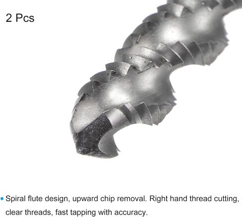 uxcell Spiral Flute Taps, 2-56 UNC 2B High Speed Steel (HSS) Uncoated Machine Thread Milling Threading Screw Tap 3 Flutes Tapping Tool 2pcs in Saudi Arabia
