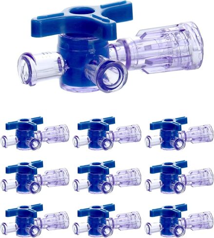 محبس QWORK ثلاثي الاتجاه مع وصلة Luer، محبس الحقن الطبي، معقم، 10 عبوات in Kuwait