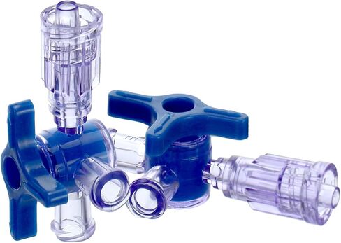 محبس QWORK ثلاثي الاتجاه مع وصلة Luer، محبس الحقن الطبي، معقم، 10 عبوات in Kuwait