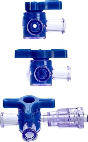 محبس QWORK ثلاثي الاتجاه مع وصلة Luer، محبس الحقن الطبي، معقم، 10 عبوات in Kuwait