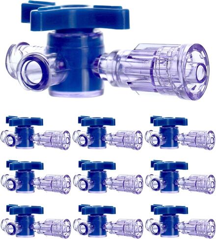 محبس QWORK ثلاثي الاتجاه مع وصلة Luer، محبس الحقن الطبي، معقم، 10 عبوات in Kuwait