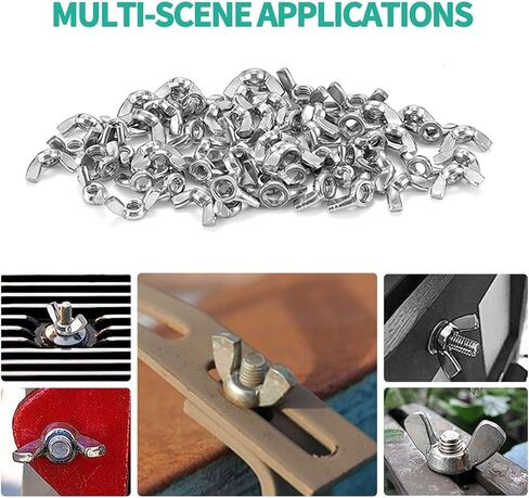 35 قطعة 1/4"-20، 5/16"-25، 3/8"-16 صواميل مجنحة، 304 أجزاء من الفولاذ المقاوم للصدأ مجموعة متنوعة من صامولة جناح الفراشة in Kuwait