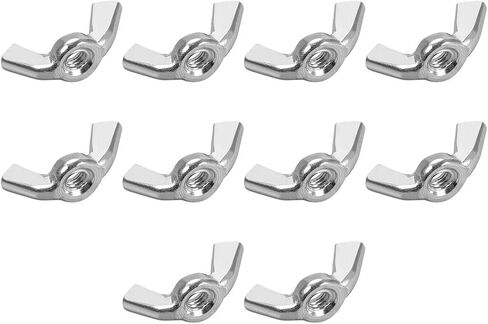 uxcell M4 Wing Nuts, Carbon Steel Zinc Plated Fasteners Parts Hurrican Screws Hand Twist Tighten Ear Butterfly Nut, 10pcs in Kuwait