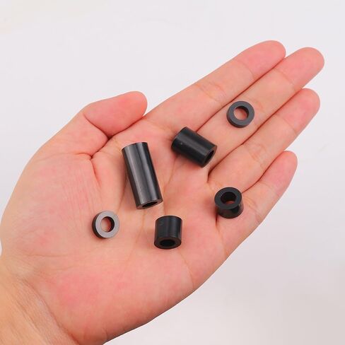 1150 Pcs Electrical Outlet Screws Spacers,Black Nylon Round Spacer ID 3.2mm﹠4.2mm,OD 7mm, 3mm 5mm 6mm 8mm 10mm 12mm 15mm Length,Suitable for M3 M4 Screws Hardware Spacer Bracket in Kuwait