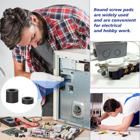 1150 Pcs Electrical Outlet Screws Spacers,Black Nylon Round Spacer ID 3.2mm﹠4.2mm,OD 7mm, 3mm 5mm 6mm 8mm 10mm 12mm 15mm Length,Suitable for M3 M4 Screws Hardware Spacer Bracket in Kuwait