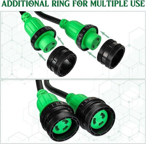3FT Marine Boat Shore Power Adapter SS2-50P Male 50A Plug to (2) 30A L5–30R Female, 50 Amp 125/250V to L5-30R Y Splitter with Locking Ring and Collar in Saudi Arabia