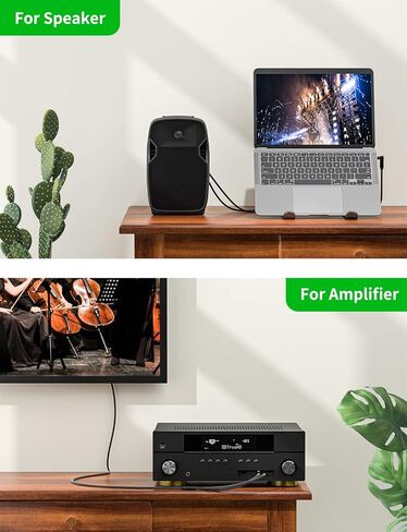 EMK RCA Y Splitter 4Ft/1.2M- Bi-Directional 1 Male to 2 Male Subwoofer/Coaxial RCA Audio Cable [Double Shielding] for Home Theater, AV Receiver, Amplifier - Silver in Kuwait