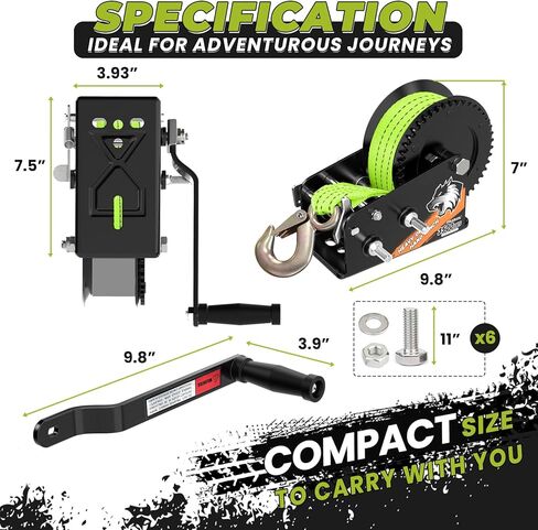 3500 رطل مقطورة القارب ونش ، مقطورة الشاقة ونش مع حزام الأخضر 33 قدم. يتميز بساتين من سرعتين 4: 1/8: 1 ، مثالي لتحميل القوارب والشاحنات والزحافات النفاثة و RVS و ATVS in Kuwait