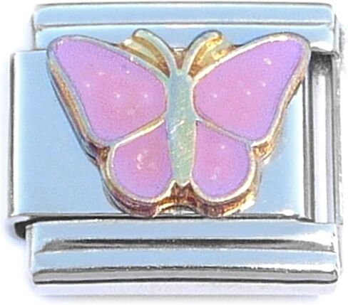 Pink Rose Color Butterfly Italian Charm in Saudi Arabia