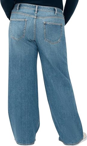 Silver Jeans Co. Women's Plus Size Suki Mid Rise Curvy Fit Wide Leg Jeans in Kuwait