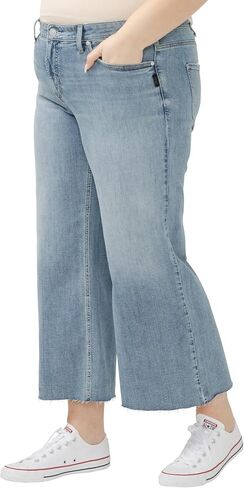 Silver Jeans Co. Women's Plus Size Suki Mid Rise Curvy Fit Wide Leg Jeans in Saudi Arabia