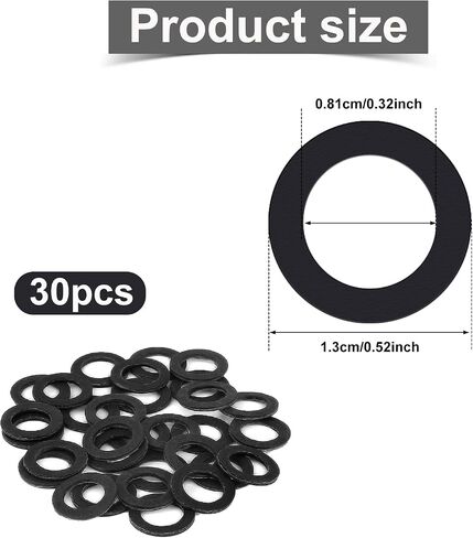 30pcs 332-60006-1 Lower Unit Drain Plug Gasket, Gear Lube Drain Screw Washer Outboard Parts Oil Change Kit for Tohatsu Mercury Mallory 332600060M/332600060 27-95220 332600061M 9-60103 332600060 in Saudi Arabia