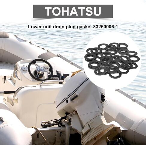30pcs 332-60006-1 Lower Unit Drain Plug Gasket, Gear Lube Drain Screw Washer Outboard Parts Oil Change Kit for Tohatsu Mercury Mallory 332600060M/332600060 27-95220 332600061M 9-60103 332600060 in Saudi Arabia