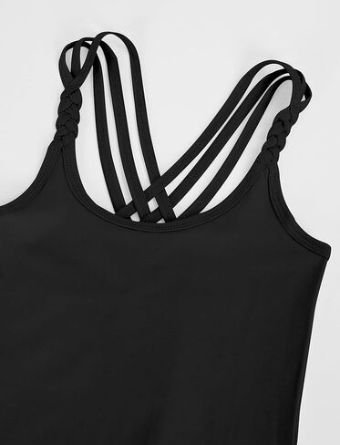 Happy Cherry Girls Cami Tank Top Cute Criss Cross Back Vest Soft Sleeveless Undershirts Breathable Camisoles in Saudi Arabia