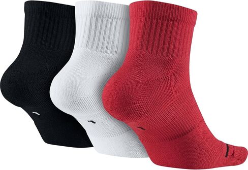 Jordan Jumpman Quarter 3 Pair Men's Socks Black/White/Red sx5544-011 (Size S) in Saudi Arabia