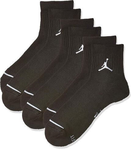 Jordan Jumpman Quarter 3 Pair Men's Socks Black/White/Red sx5544-011 (Size S) in Saudi Arabia