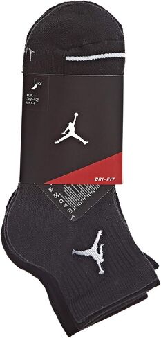Jordan Jumpman Quarter 3 Pair Men's Socks Black/White/Red sx5544-011 (Size S) in Saudi Arabia