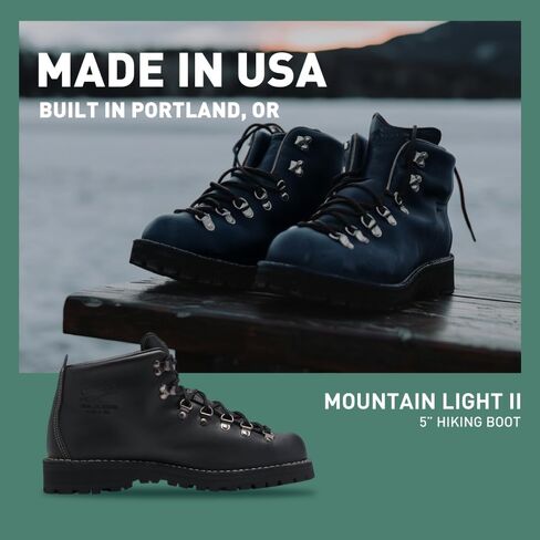 حذاء Danner Mountain Light II مقاس 5 بوصات Gore-Tex مقاوم للماء للمشي لمسافات طويلة للرجال مع جلد متين محبب بالكامل، حاجز Gore-Tex قابل للتنفس ونعل خارجي للجر in Saudi Arabia