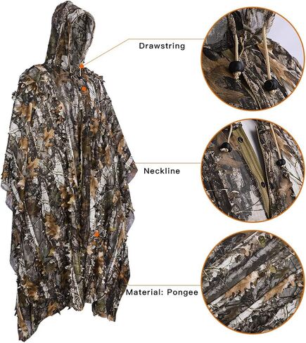 Hunting Ghillie Suit 3D Bionic Leafy Camo Clothing Jungle Hunting, Wildlife Photography, Bird Watching, Shooting in Kuwait