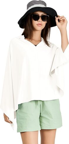 VENVSBEE UPF 50+ Hooded Sun Poncho for Women, Lightweight UV Beach Cover Up, Travel Swimsuit Wrap in Saudi Arabia