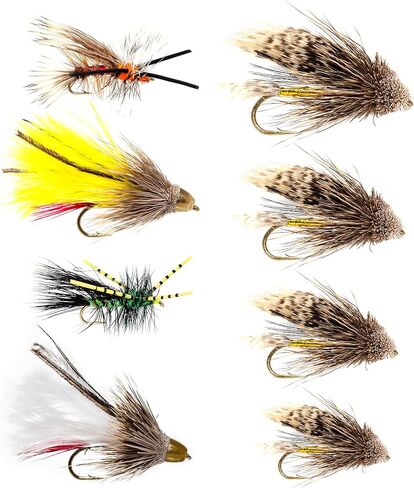 36 Favorite Fly Fishing Dry Flies Collection | Hopper, Adams, Parachute, Caddis Dry Flies | Trout Fishing Lure in Kuwait
