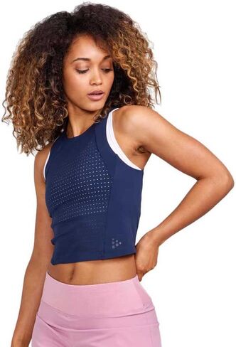 Craft Sportswear Women's ADV HIT Perforated Tank | Sleeveless Cropped Tank Top | Great for Workouts & Running in Kuwait