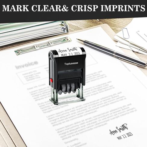 Received Stamp Self Inking Date Stamp Office Rubber Received Stamp with Date Office Stamps for Business 12-Year Band Green Ink … in Saudi Arabia