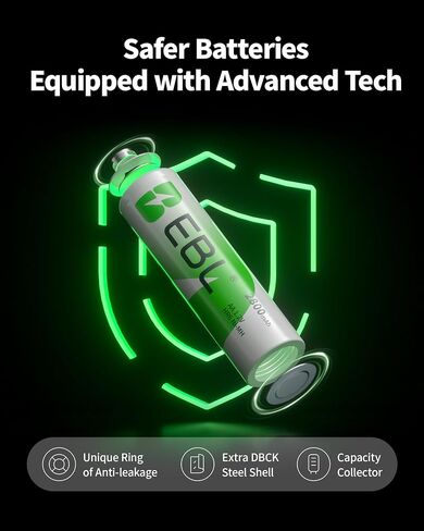 EBL AA Rechargeable Batteries 2800mAh (4 Pack) and AAA Rechargeable Batteries 1100mAh (4 Pack), 1.2V Ni-Mh Batteries Combo in Kuwait