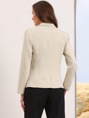Allegra K Blazers for Women Business Casual Long Sleeve One Button Pockets Suit Jackets Work Office Blazer with Shoulder Pads in Saudi Arabia