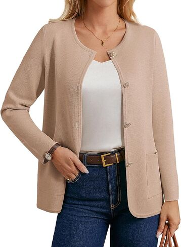 GRACE KARIN Sweater Blazers for Women 2025 Casual Button up Knit Blazer Open Front Sweatshirt Blazer Jacket with Pockets in Saudi Arabia