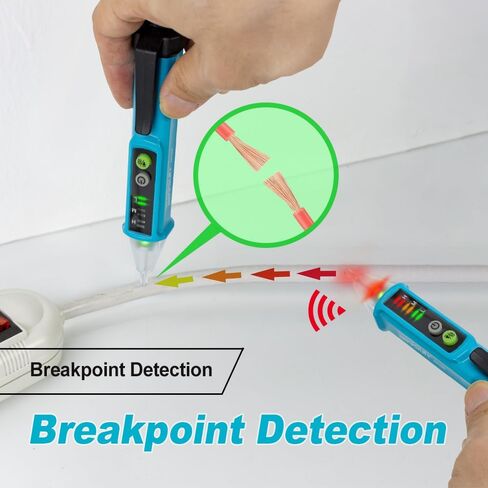 allsun Non Contact Voltage Tester Pen,12V/48V-1000V Dual Range,Electrical Tester,Wire Breakpoint Finder,Buzzer Alarm,Contactless Live Wire Inductive Detector LED Flashlight,Illumination,Blue(GK28) in Kuwait