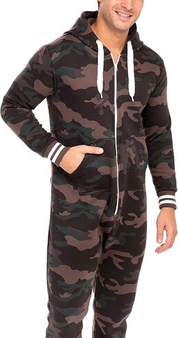 Skylinewears Men's Onesie Printed Playsuit Zip-Up Long Sleeve Adult One Piece Jumpsuit Non Footed Union Suit in Kuwait