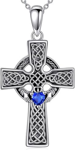 Spoon Cross Necklace Sterling Silver Celtic Heart Knot Pendant Fashion Jewelry Gift for Women Girls in Saudi Arabia