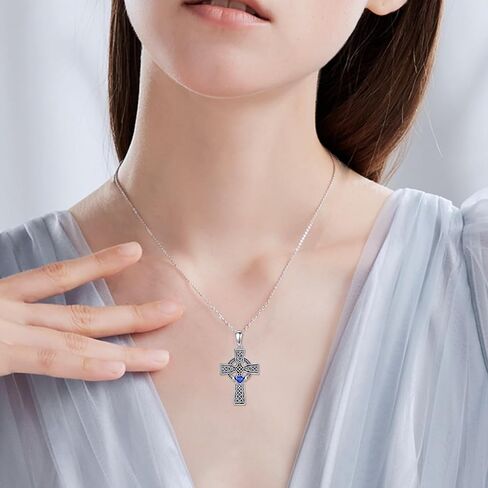 Spoon Cross Necklace Sterling Silver Celtic Heart Knot Pendant Fashion Jewelry Gift for Women Girls in Saudi Arabia