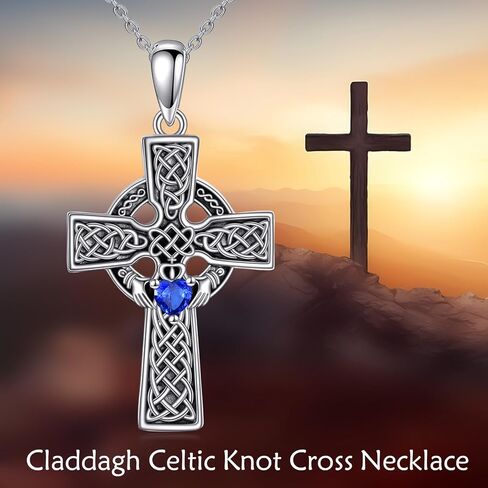 Spoon Cross Necklace Sterling Silver Celtic Heart Knot Pendant Fashion Jewelry Gift for Women Girls in Saudi Arabia