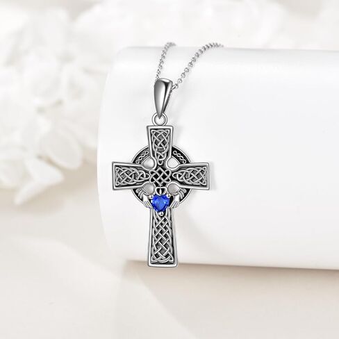 Spoon Cross Necklace Sterling Silver Celtic Heart Knot Pendant Fashion Jewelry Gift for Women Girls in Saudi Arabia