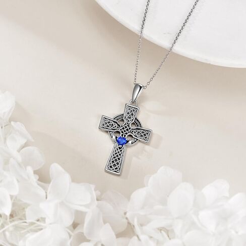 Spoon Cross Necklace Sterling Silver Celtic Heart Knot Pendant Fashion Jewelry Gift for Women Girls in Saudi Arabia