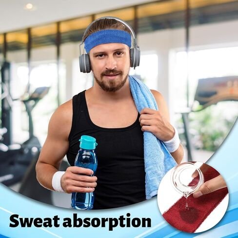 4pcs Sportsballs for Men & Women Terry Clothblands Band Wicking Orchingbled Beadbled Athletic Twish Cotton Cotton Teash for Tennis Running Basketing Out Outdoor in Kuwait