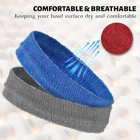 4pcs Sportsballs for Men & Women Terry Clothblands Band Wicking Orchingbled Beadbled Athletic Twish Cotton Cotton Teash for Tennis Running Basketing Out Outdoor in Kuwait