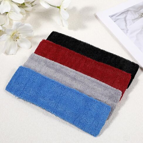 4pcs Sportsballs for Men & Women Terry Clothblands Band Wicking Orchingbled Beadbled Athletic Twish Cotton Cotton Teash for Tennis Running Basketing Out Outdoor in Kuwait