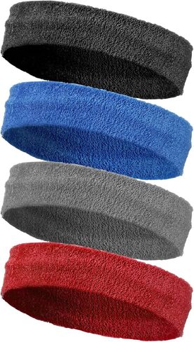 4pcs Sportsballs for Men & Women Terry Clothblands Band Wicking Orchingbled Beadbled Athletic Twish Cotton Cotton Teash for Tennis Running Basketing Out Outdoor in Kuwait