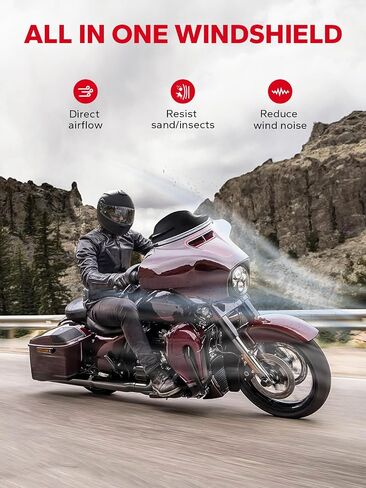 Amazicha Black 9" Wave Windshield Windscreen Compatible for 2014-2023 Harley Davidson Touring Street Glide Electra Glide Ultra Limited Tri Glide FLHT FLHX FLHXS FLHTK 14-23 in Saudi Arabia