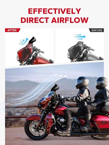 Amazicha Black 9" Wave Windshield Windscreen Compatible for 2014-2023 Harley Davidson Touring Street Glide Electra Glide Ultra Limited Tri Glide FLHT FLHX FLHXS FLHTK 14-23 in Saudi Arabia