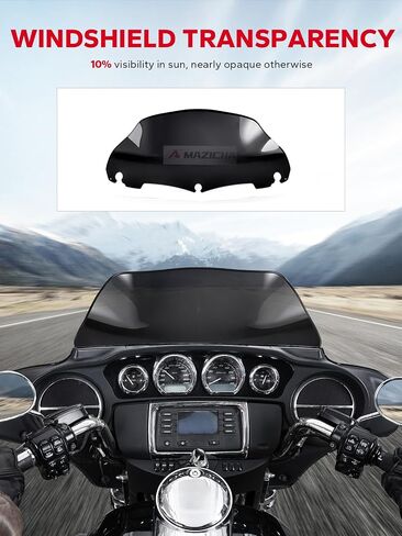Amazicha Black 9" Wave Windshield Windscreen Compatible for 2014-2023 Harley Davidson Touring Street Glide Electra Glide Ultra Limited Tri Glide FLHT FLHX FLHXS FLHTK 14-23 in Saudi Arabia