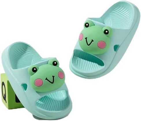 Green Frog Kids Slides Summer ، صندل طفل صغير للبنات الأولاد ، وصنادل شريحة أطفال ناعمة ومريحة in Saudi Arabia