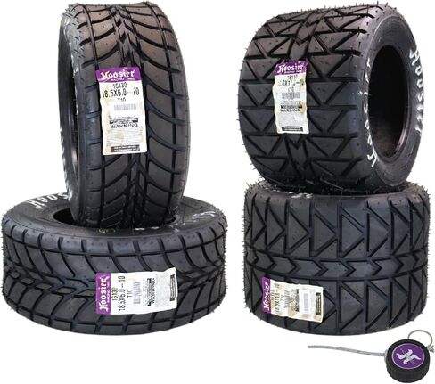 تم تعيين Hoosier Flat Track & TT ATV مع (2) 18.5x6.0-10-16130T10 الأمامي و (2) 18.0x11.0-10-16110T10 الخلفية للسباق على الطرق الوعرة مع Hoosier Keychain (4 حزمة) in Saudi Arabia
