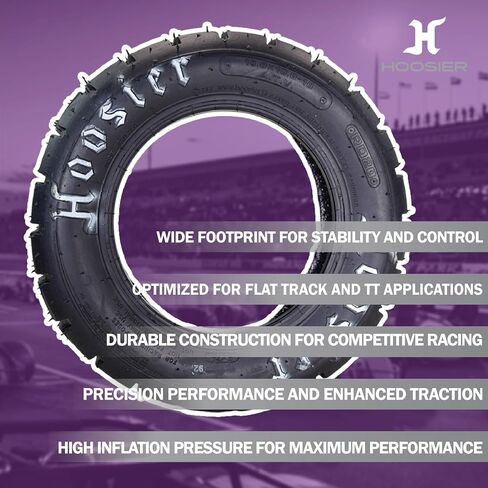 Hoosier Flat Track & TT (Tourist Trophy) Tyre 18.5x6.0-10-16130T10 لـ ATV Tyre & Off-Road Racing مع Hoosier Keychain (حزمة) in Saudi Arabia