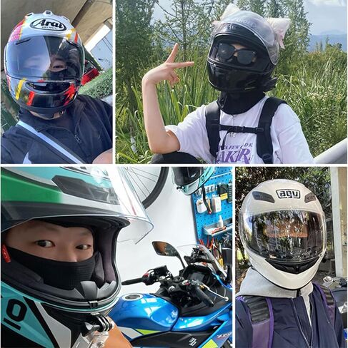 Kids Cycling Balaclava Mask Face Sun Protection Hat Windproof Skiing Cap for Boys & Girls 2 PCS Black in Kuwait