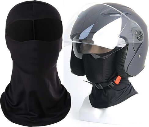 Kids Cycling Balaclava Mask Face Sun Protection Hat Windproof Skiing Cap for Boys & Girls 2 PCS Black in Kuwait